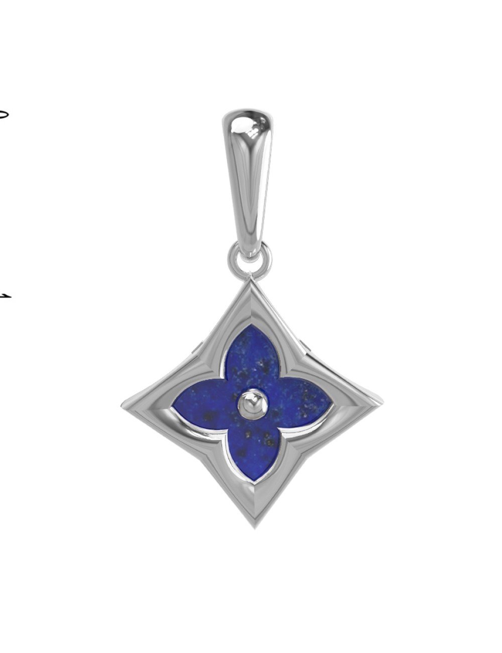 Подвеска из белого золота c лазуритом
