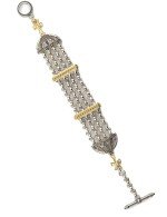 Браслет из серебра и золота c рубином