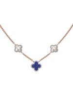 Колье из золота c бриллиантами, лазуритом и перламутром