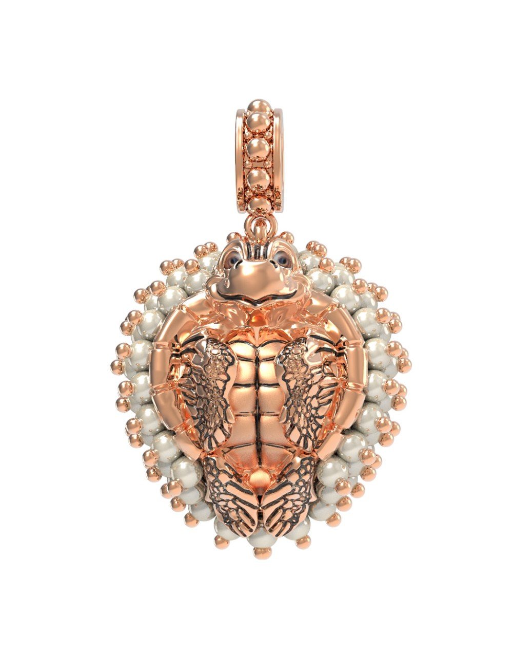 Подвеска из золота c эмалью и жемчугом