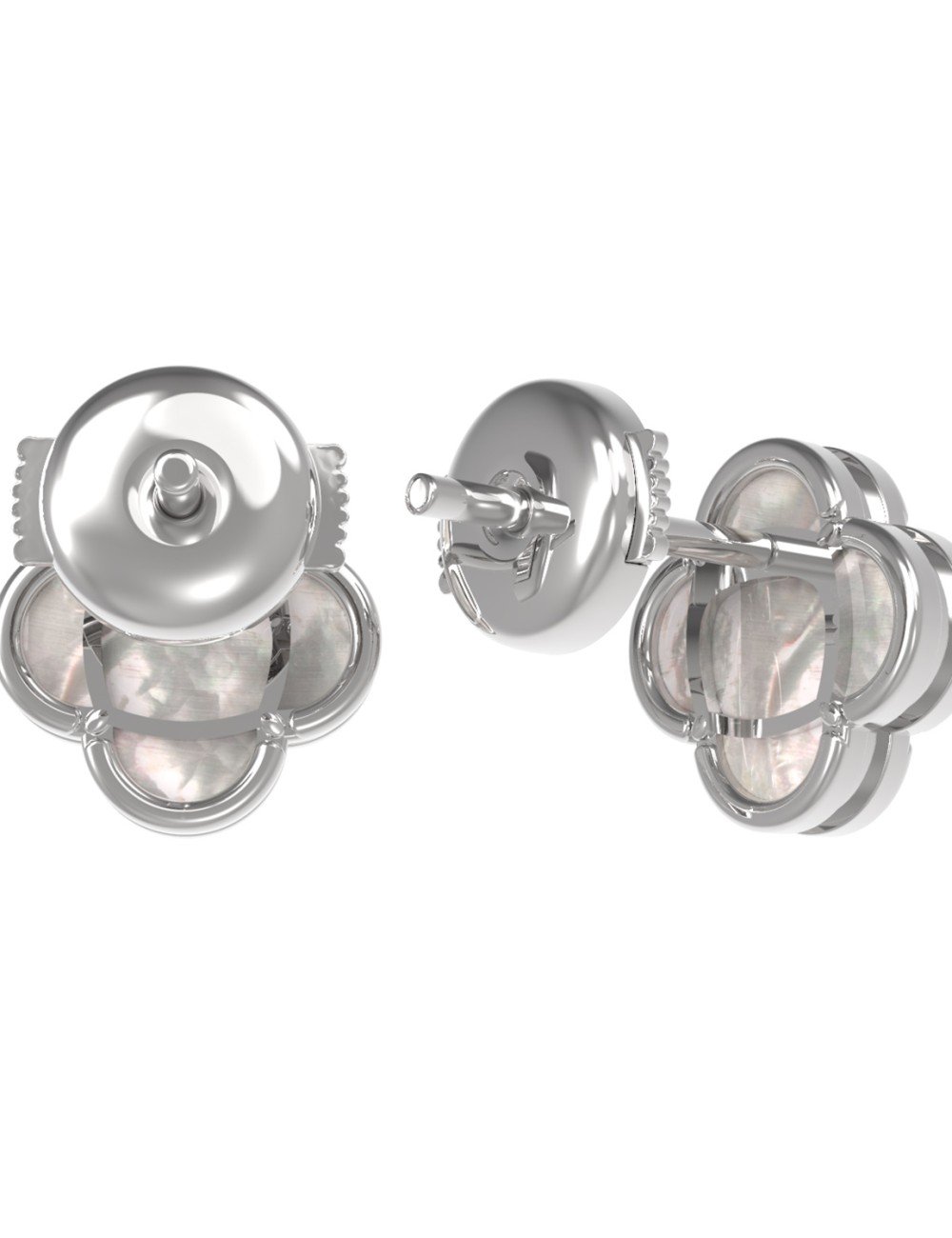 Серьги из белого золота c перламутром