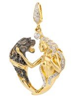 Подвеска из лимонного золота c фианитом