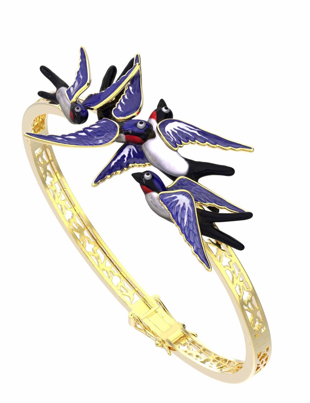 Браслет из лимонного золота c эмалью