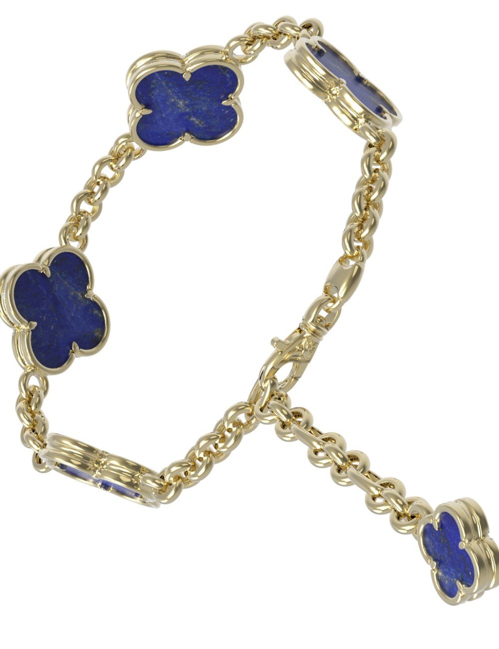 Браслет из лимонного золота c лазуритом