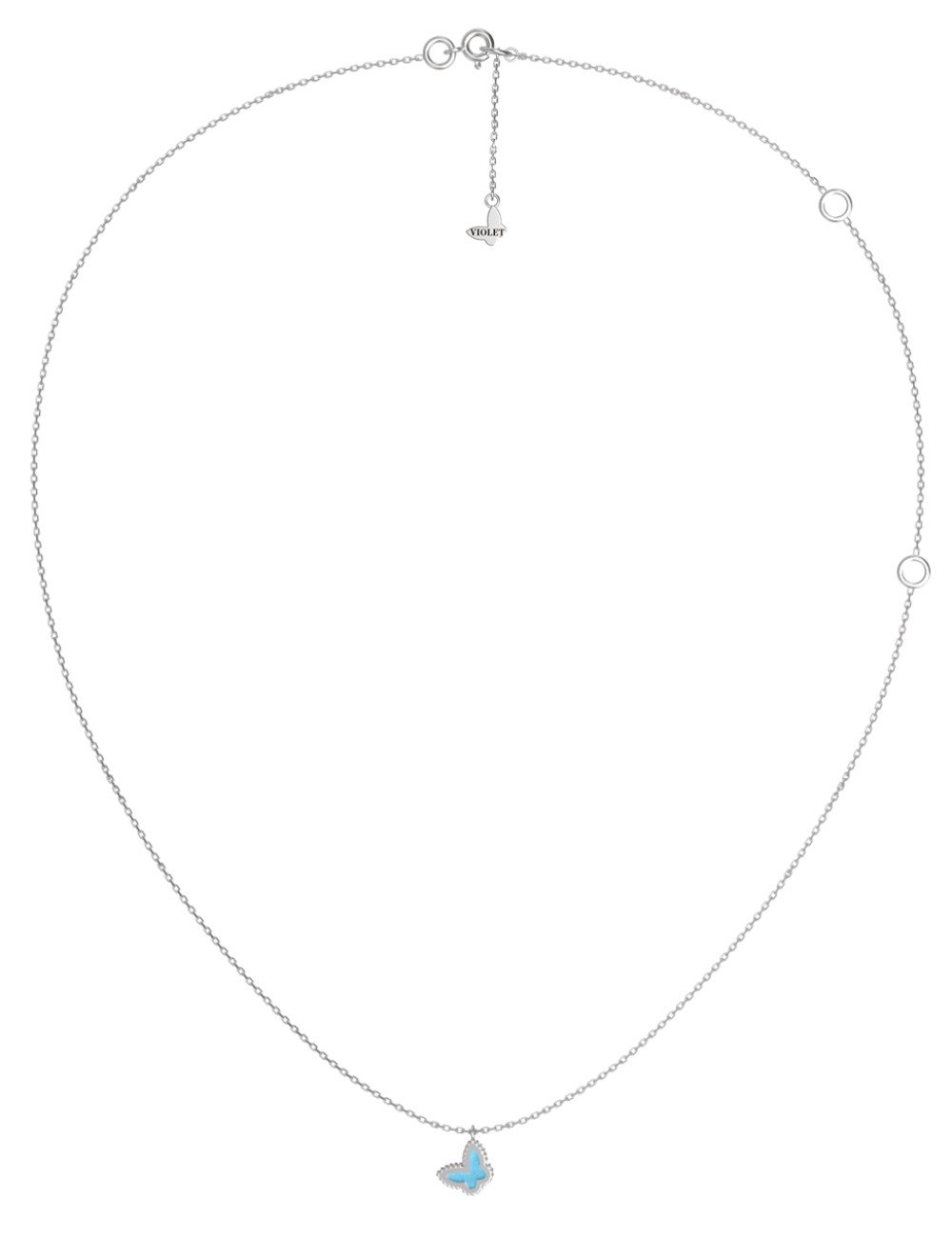 Колье из белого золота c бирюзой