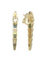 Серьги из лимонного золота c бриллиантами и малахитом