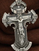 Крест из серебра 925 пробы c фианитом