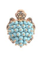 Кольцо из золота c эмалью и бирюзой