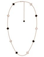 Колье из золота c ониксом и перламутром