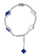 Браслет из белого золота c лазуритом и перламутром