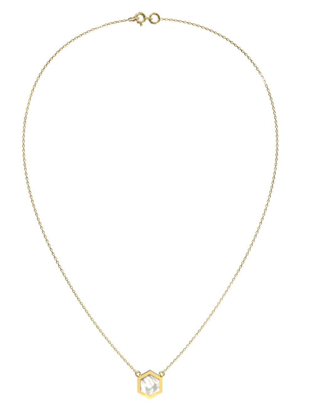 Колье из лимонного золота c перламутром