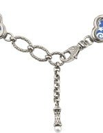 Браслет из белого золота c эмалью, жемчугом и перламутром