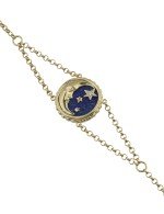 Браслет из лимонного золота c бриллиантами, лазуритом и перламутром