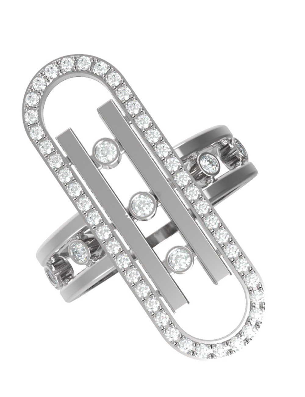 Кольцо из белого золота c бриллиантами