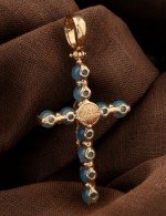 Крест из золота c жадеитом