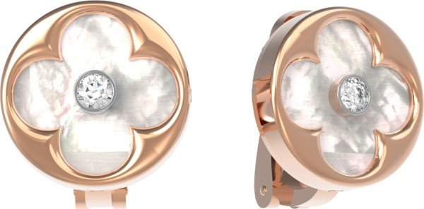 Серьги из золота c бриллиантами и перламутром