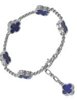 Браслет из белого золота c лазуритом