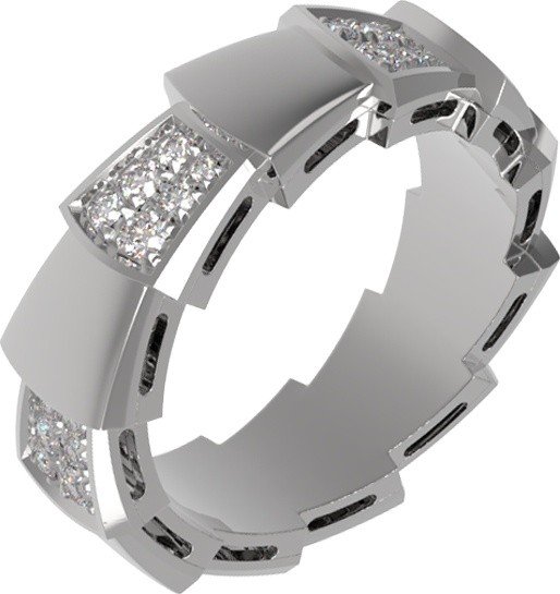 Кольцо из белого золота c бриллиантами