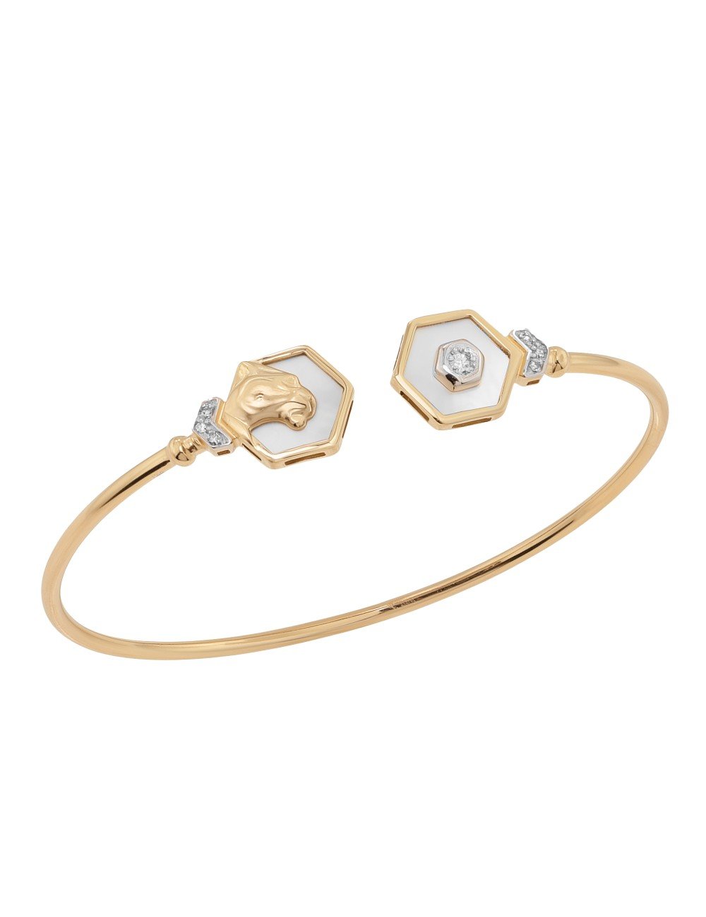 Браслет из золота c бриллиантами и перламутром