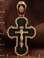 Крест из золота c эбеновым деревом
