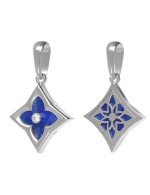 Подвеска из белого золота c бриллиантами и лазуритом