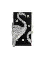 Кольцо из белого золота c бриллиантами и ониксом