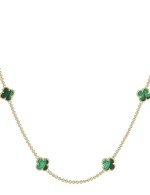 Колье из лимонного золота c малахитом