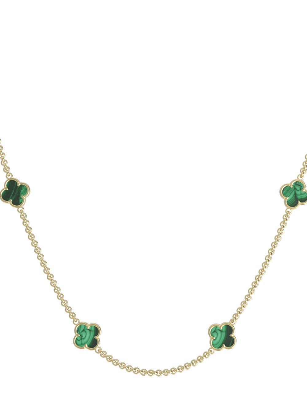 Колье из лимонного золота c малахитом