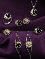 Браслет из белого золота c бриллиантами и ониксом