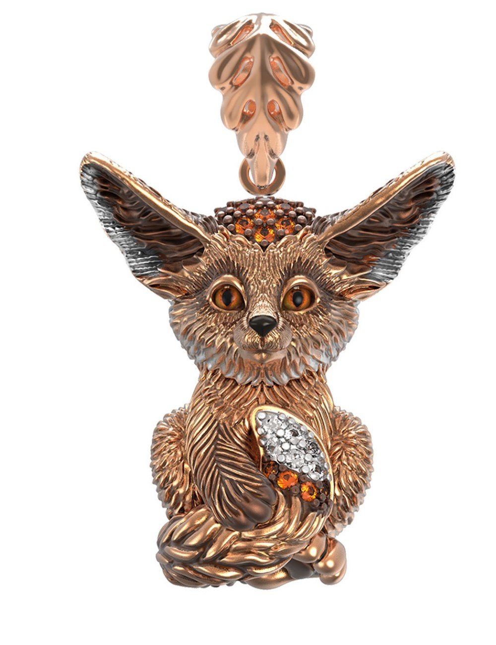 Подвеска из золота c эмалью и фианитом