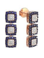 Серьги из золота c бриллиантами и сапфиром