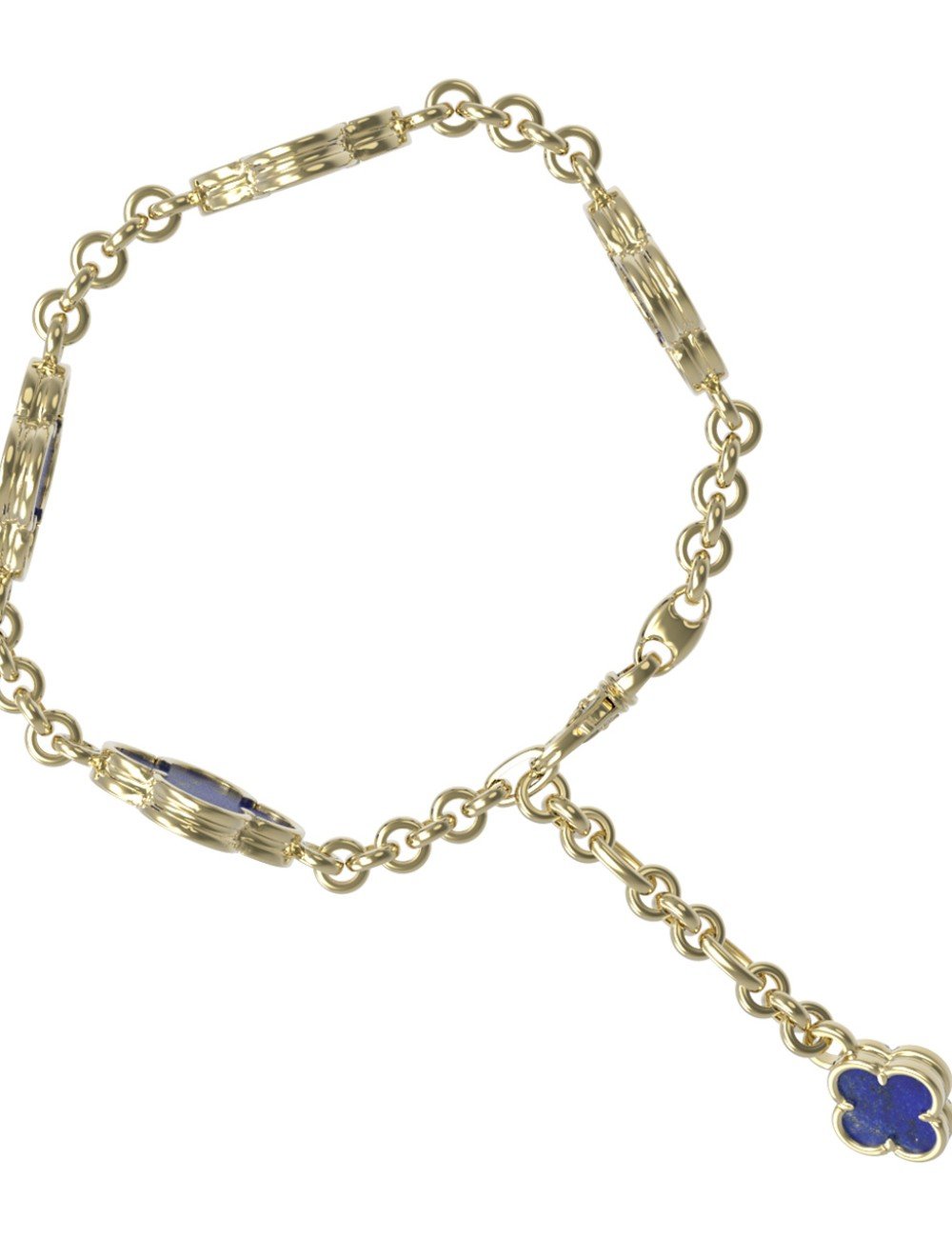 Браслет из лимонного золота c лазуритом