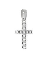 Крест из белого золота c бриллиантами