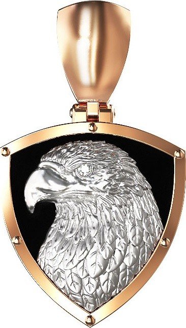 Подвеска из золота c бриллиантами и ониксом