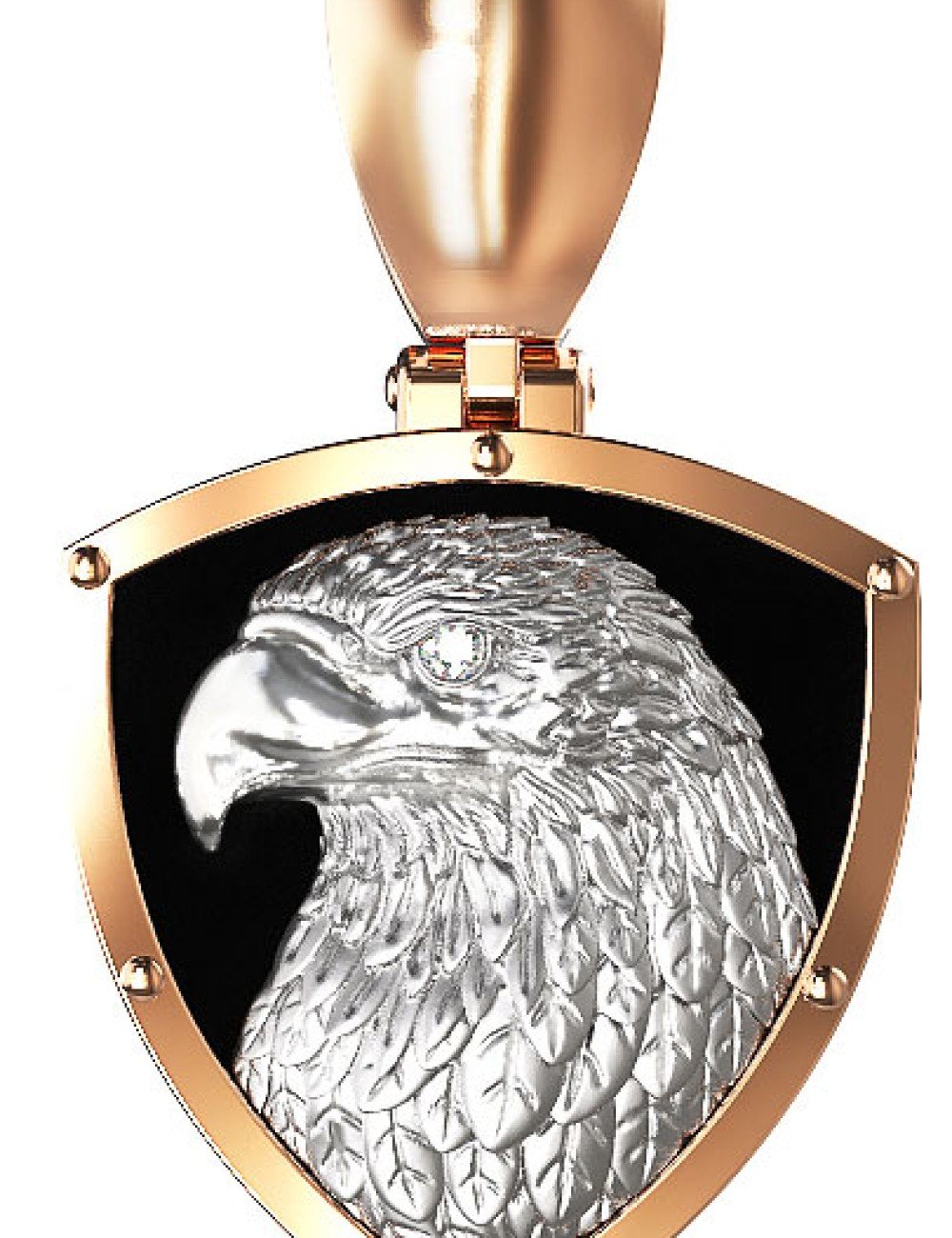 Подвеска из золота c бриллиантами и ониксом