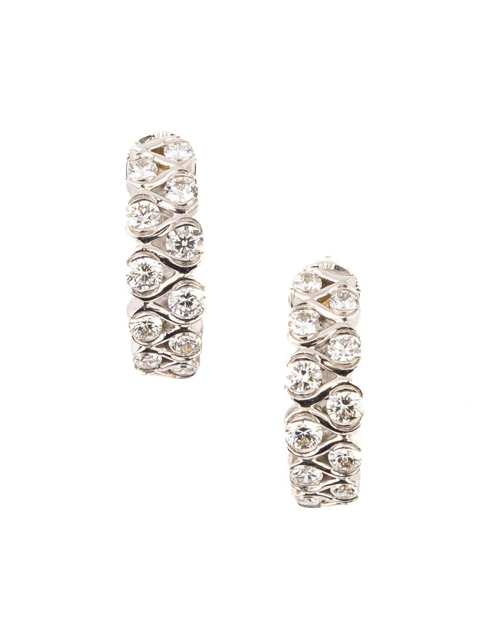 Серьги из белого золота c бриллиантами