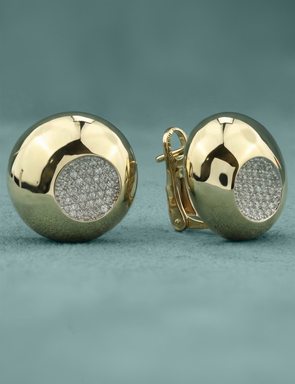 Серьги из лимонного золота c бриллиантами