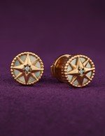 Серьги из золота c бриллиантами и перламутром