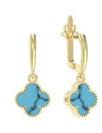 Серьги из лимонного золота c бирюзой