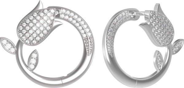 Серьги из белого золота c бриллиантами