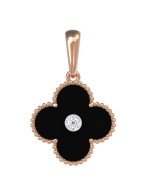 Подвеска из золота c бриллиантами и ониксом