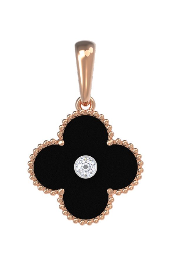 Подвеска из золота c бриллиантами и ониксом