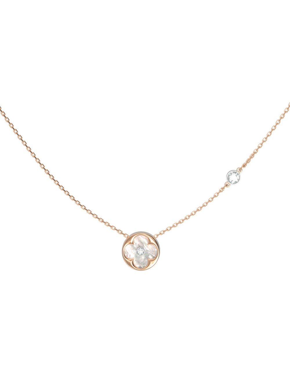 Колье из золота c бриллиантами и перламутром