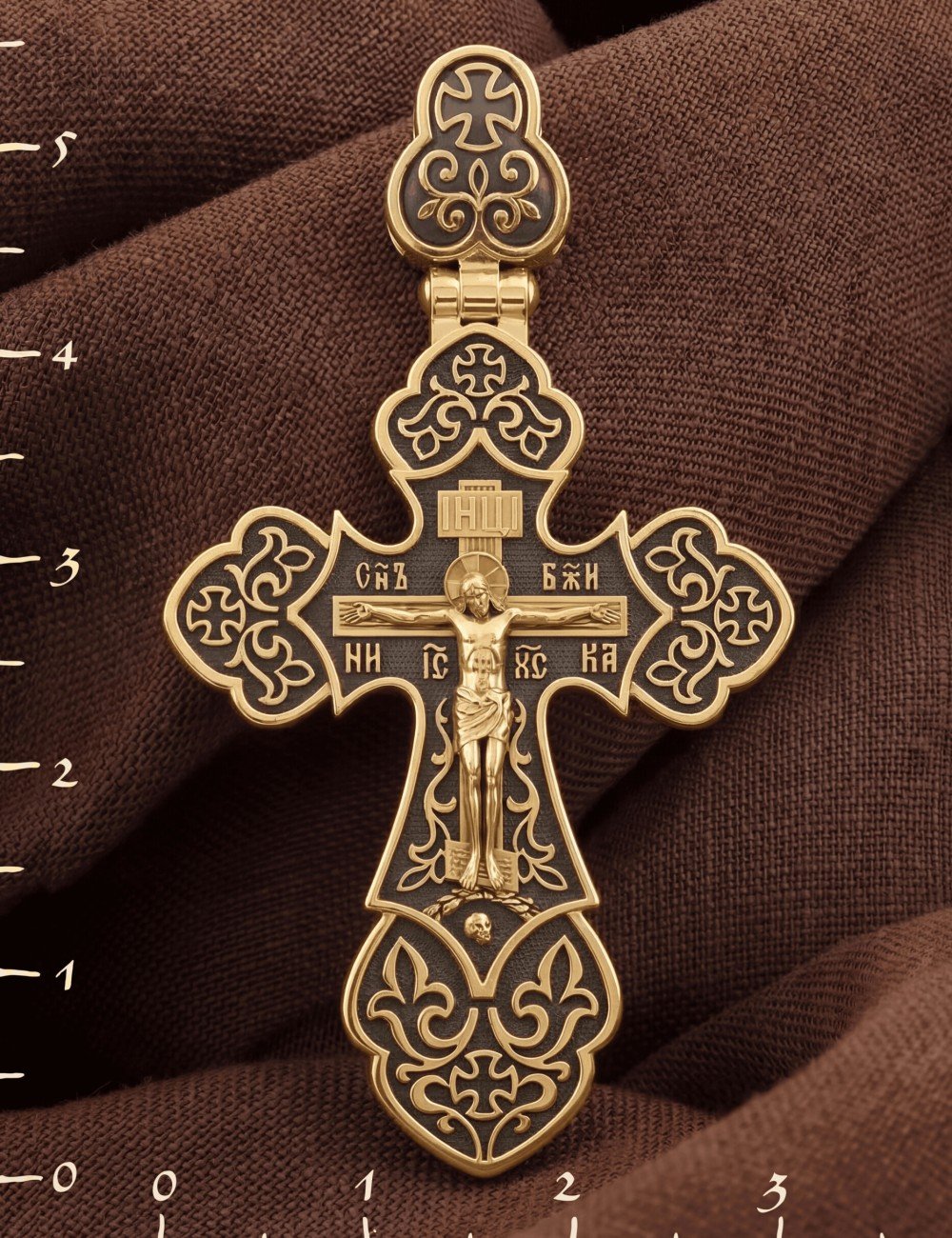 Крест из лимонного золота