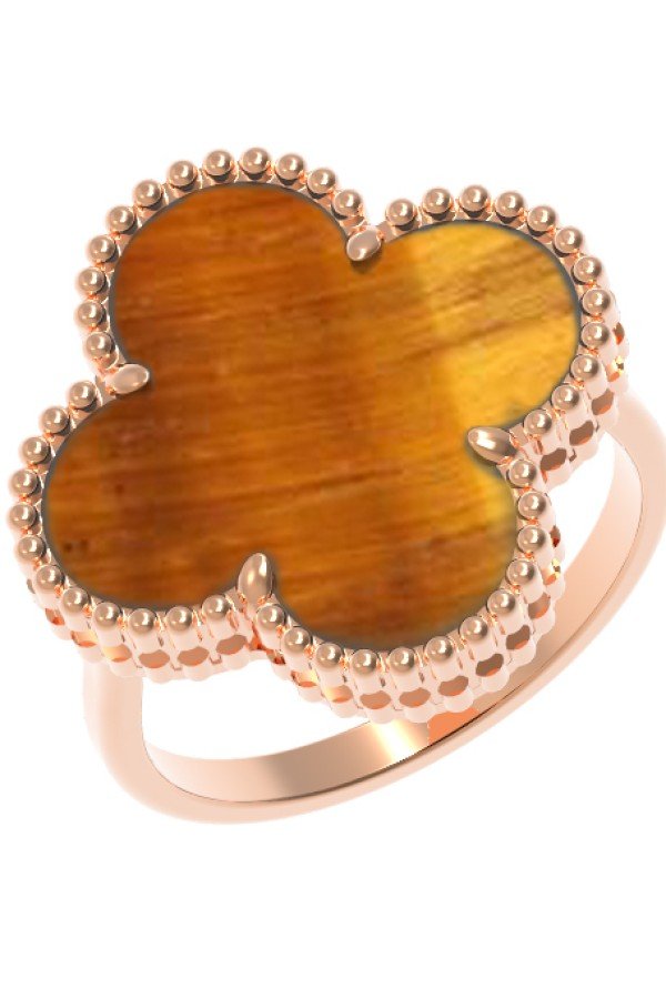 Кольцо из золота c тигровым глазом