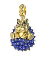 Подвеска из лимонного золота c эмалью и лазуритом