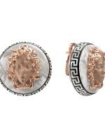 Серьги из золота c эмалью и перламутром