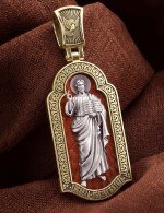 Образок из лимонного золота c эмалью