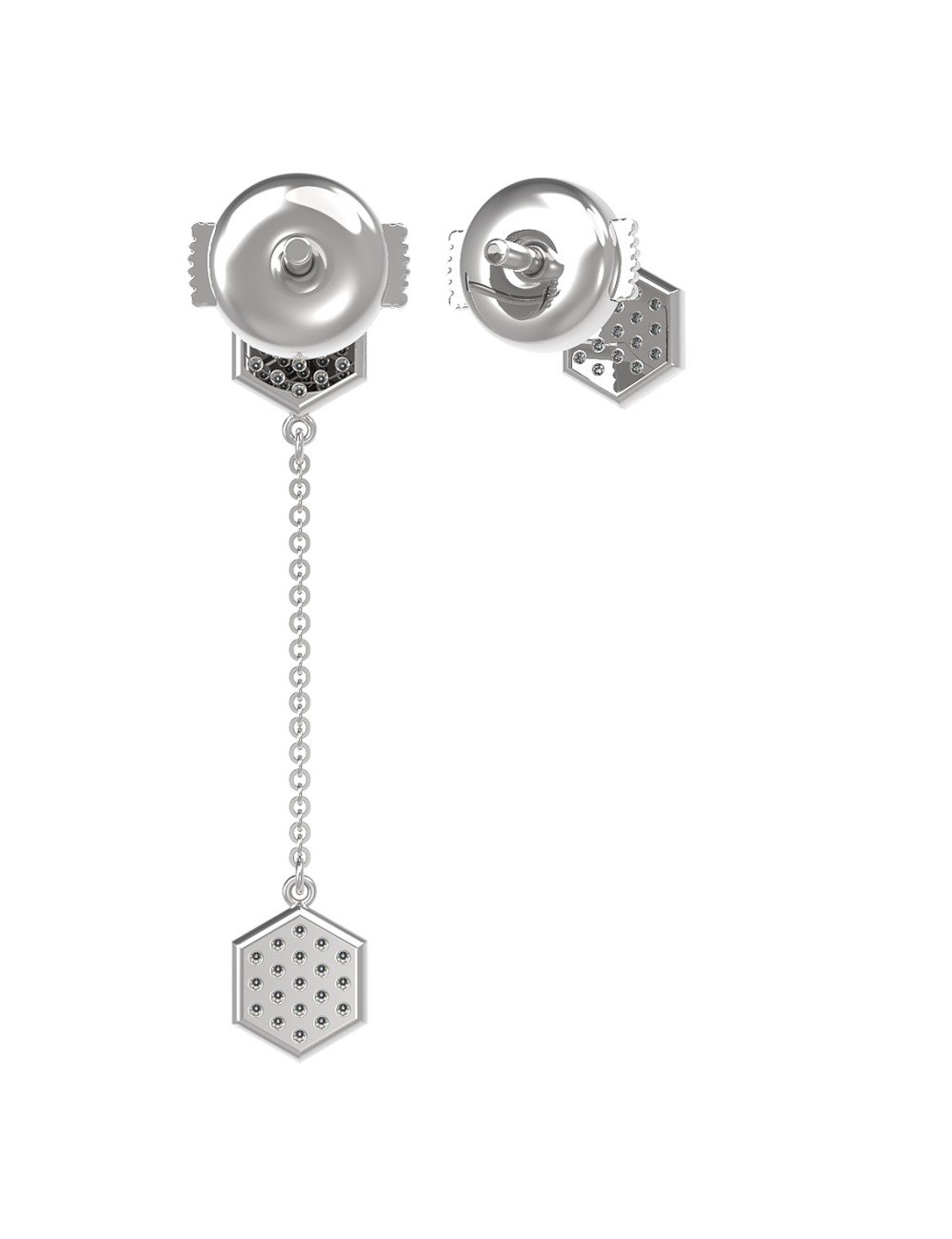 Серьги из белого золота c бриллиантами