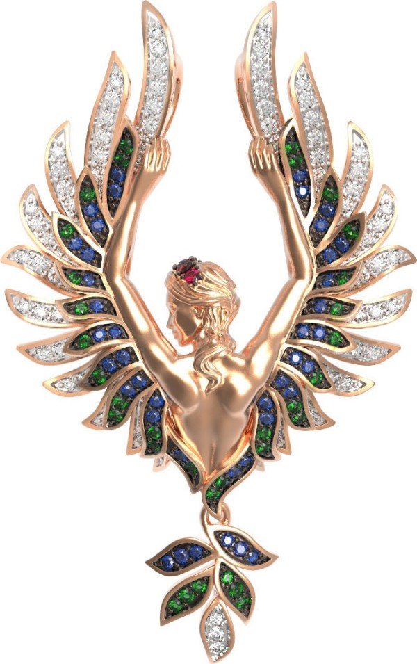 Подвеска из золота c фианитом